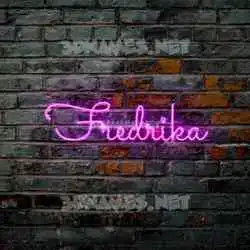fredrika in Pink Neon style - 3D name wallpaper