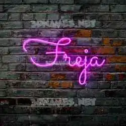 freja in Pink Neon style - 3D name wallpaper