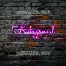 friskygrewal in Pink Neon style - 3D name wallpaper