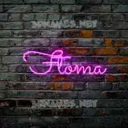 ftoma in Pink Neon style - 3D name wallpaper