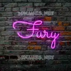 fury in Pink Neon style - 3D name wallpaper