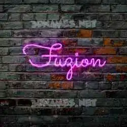 fuzion in Pink Neon style - 3D name wallpaper