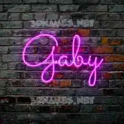 gaby in Pink Neon style - 3D name wallpaper