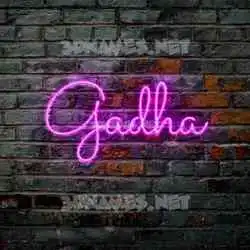 gadha in Pink Neon style - 3D name wallpaper