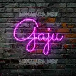 gaju in Pink Neon style - 3D name wallpaper