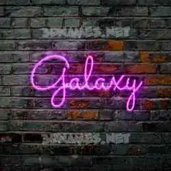 galaxy in Pink Neon style - 3D name wallpaper