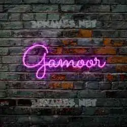 gamoor in Pink Neon style - 3D name wallpaper
