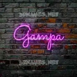 gampa in Pink Neon style - 3D name wallpaper
