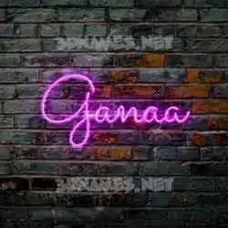 ganaa in Pink Neon style - 3D name wallpaper