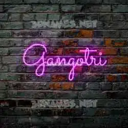 gangotri in Pink Neon style - 3D name wallpaper