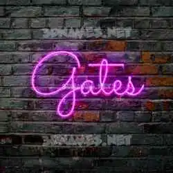 gates in Pink Neon style - 3D name wallpaper