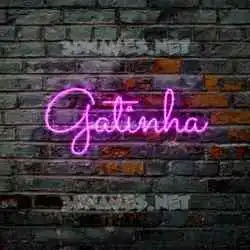 gatinha in Pink Neon style - 3D name wallpaper