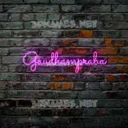 gaudhampraba in Pink Neon style - 3D name wallpaper