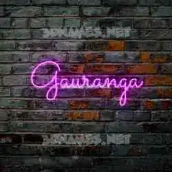 gauranga in Pink Neon style - 3D name wallpaper
