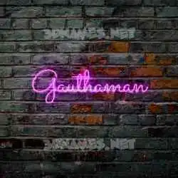 gauthaman in Pink Neon style - 3D name wallpaper