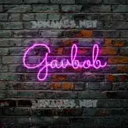 gavbob in Pink Neon style - 3D name wallpaper