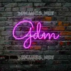 gdm in Pink Neon style - 3D name wallpaper
