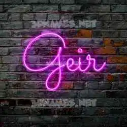 geir in Pink Neon style - 3D name wallpaper
