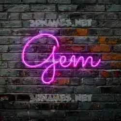 gem in Pink Neon style - 3D name wallpaper