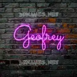 geofrey in Pink Neon style - 3D name wallpaper