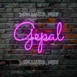 gepal in Pink Neon style - 3D name wallpaper