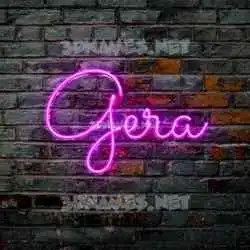 gera in Pink Neon style - 3D name wallpaper
