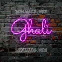 ghali in Pink Neon style - 3D name wallpaper