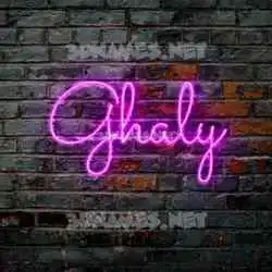 ghaly in Pink Neon style - 3D name wallpaper