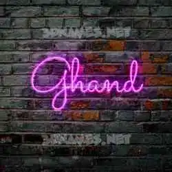 ghand in Pink Neon style - 3D name wallpaper