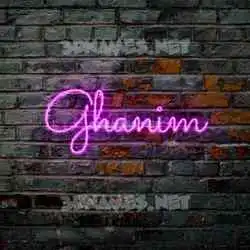 ghanim in Pink Neon style - 3D name wallpaper