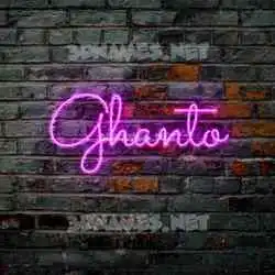 ghanto in Pink Neon style - 3D name wallpaper
