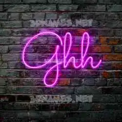 ghh in Pink Neon style - 3D name wallpaper