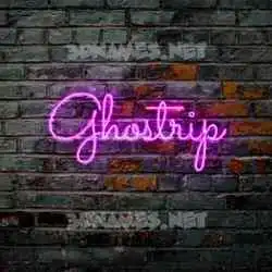 ghostrip in Pink Neon style - 3D name wallpaper