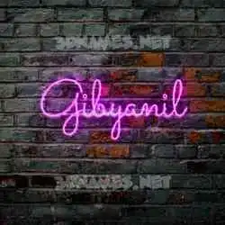 gibyanil in Pink Neon style - 3D name wallpaper