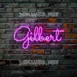 gilbert in Pink Neon style - 3D name wallpaper