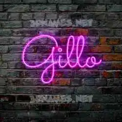 gillo in Pink Neon style - 3D name wallpaper