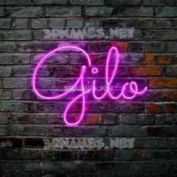 gilo in Pink Neon style - 3D name wallpaper
