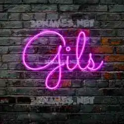 gils in Pink Neon style - 3D name wallpaper