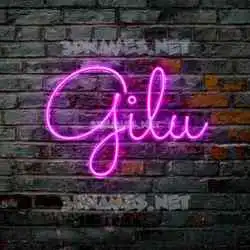 gilu in Pink Neon style - 3D name wallpaper