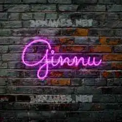 ginnu in Pink Neon style - 3D name wallpaper