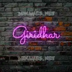 giridhar in Pink Neon style - 3D name wallpaper