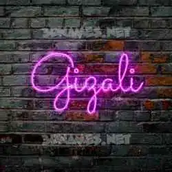 gizali in Pink Neon style - 3D name wallpaper