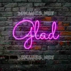 glad in Pink Neon style - 3D name wallpaper