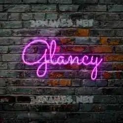 glancy in Pink Neon style - 3D name wallpaper