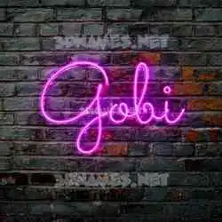 gobi in Pink Neon style - 3D name wallpaper