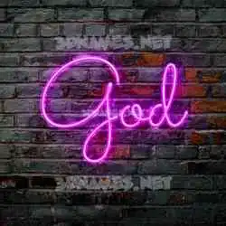 god in Pink Neon style - 3D name wallpaper