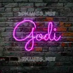 godi in Pink Neon style - 3D name wallpaper