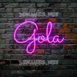 gola in Pink Neon style - 3D name wallpaper