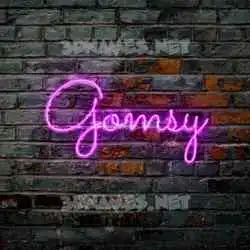 gomsy in Pink Neon style - 3D name wallpaper