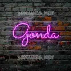 gonda in Pink Neon style - 3D name wallpaper
